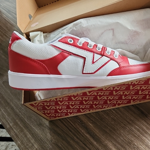 Vans Red and White Athletic Shoes - Picture 2 of 7